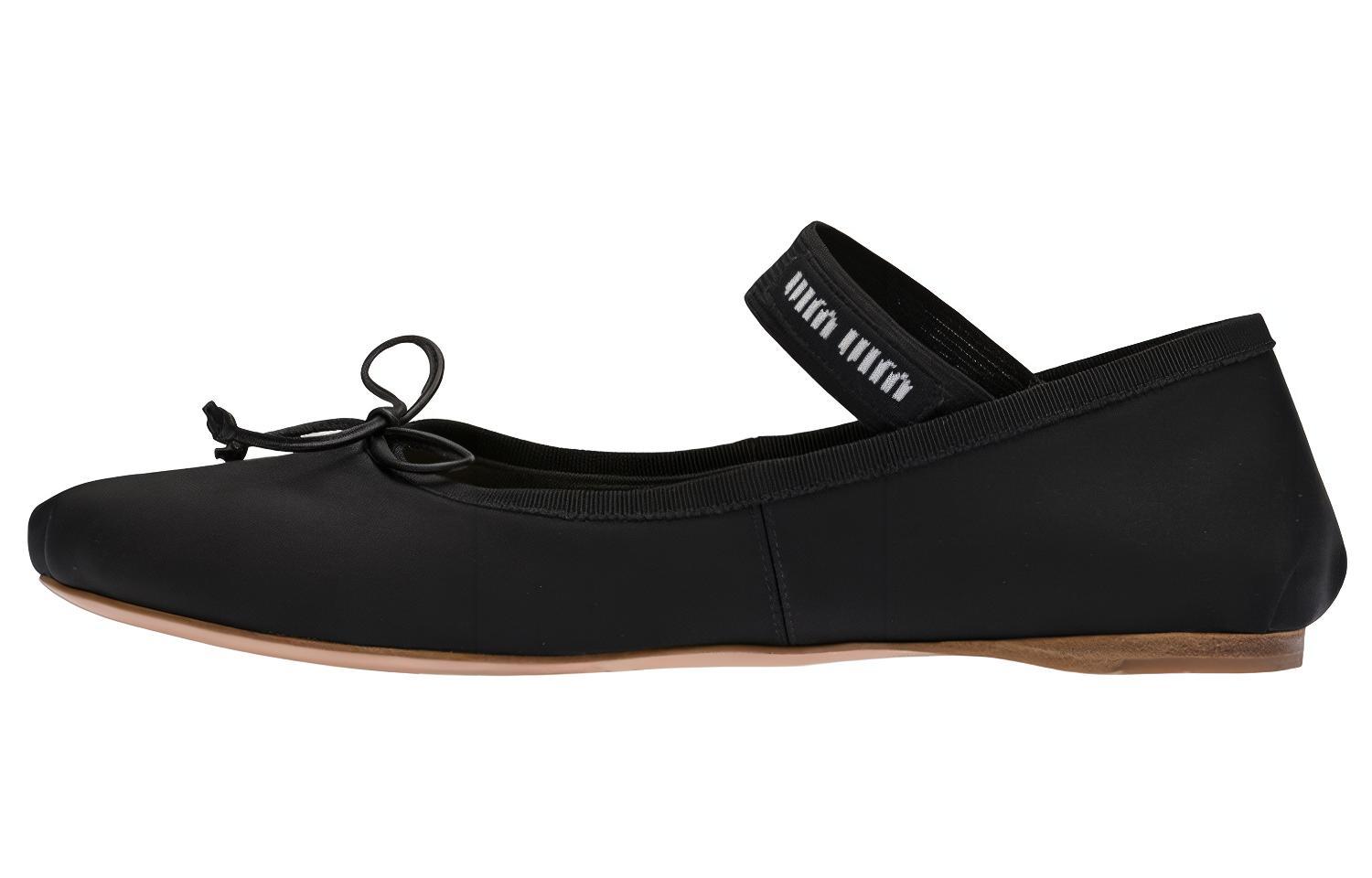 (Women) MIU MIU Ballet Flats 'Black Satin' 5F794D_QU6_F0002_F_A005