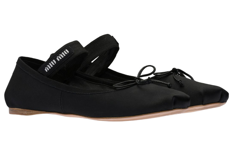 Order (W) 미우미우 블랙 새틴 발레 플랫 (Miu Miu Black Satin Ballet Flat) 5F794D_QU6_F0002_F_A005