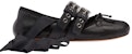 (W) MIU MIU Kasut Ballet 'Satin Hitam & Reben Kulit Anak Lembu' 5F466A_3I2X_F0002_F_005