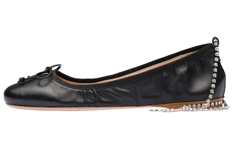 Buy (W) MIU MIU Ballerines ''Peau de Mouton Noire'' 5F916C_038_F0002_F_005
