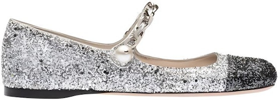 (W) MIU MIU Bailarinas 'Glitter Plata Negro' 5F653D_3A9N_F_D005 Order (W) MIU MIU Bailarinas 'Glitter Plata Negro' 5F653D_3A9N_F_D005