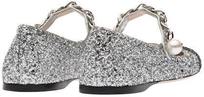 (W) MIU MIU Bailarinas 'Glitter Plata Negro' 5F653D_3A9N_F_D005 Purchase (W) MIU MIU Bailarinas 'Glitter Plata Negro' 5F653D_3A9N_F_D005