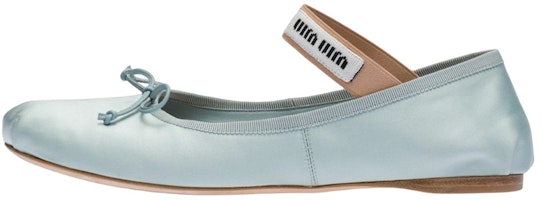 (Women) MIU MIU Ballet Flats 'Light Blue Satin' 5F794D_QU6_F0AE7_F_A005 (Women) MIU MIU Ballet Flats 'Light Blue Satin' 5F794D_QU6_F0AE7_F_A005