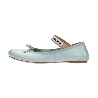 (W) MIU MIU Ballet Flats 'Light Blue Satin'