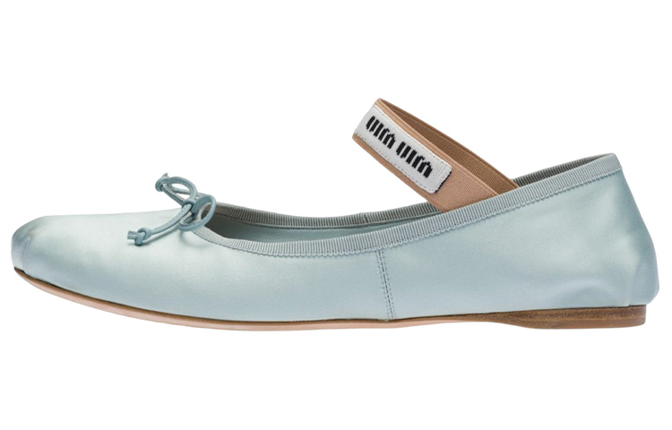 Buy (W) MIU MIU Ballerines en Satin ''Bleu Clair'' 5F794D_QU6_F0AE7_F_A005