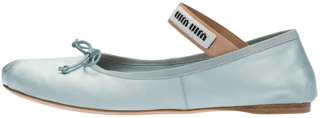 (W) MIU MIU Ballerines en Satin ''Bleu Clair'' 5F794D_QU6_F0AE7_F_A005 Buy (W) MIU MIU Ballerines en Satin ''Bleu Clair'' 5F794D_QU6_F0AE7_F_A005