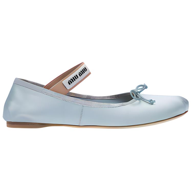 Order (W) MIU MIU Ballerines en Satin ''Bleu Clair'' 5F794D_QU6_F0AE7_F_A005