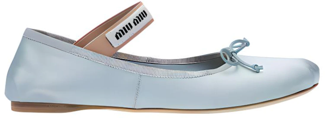 (W) MIU MIU Ballerines en Satin ''Bleu Clair'' 5F794D_QU6_F0AE7_F_A005 Order (W) MIU MIU Ballerines en Satin ''Bleu Clair'' 5F794D_QU6_F0AE7_F_A005