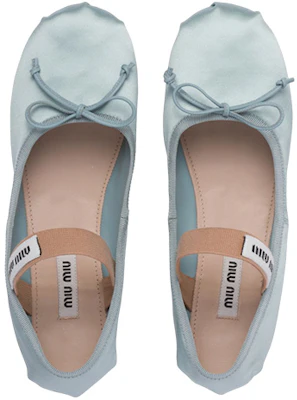 (W) MIU MIU Ballerines en Satin ''Bleu Clair'' 5F794D_QU6_F0AE7_F_A005 Shop (W) MIU MIU Ballerines en Satin ''Bleu Clair'' 5F794D_QU6_F0AE7_F_A005