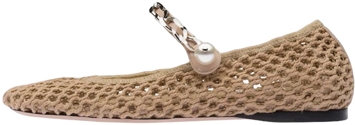 (W) MIU MIU Ballet Flats 'Coklat Muda Woven' 5F738D_1E46_F0065_F_005 Buy (W) MIU MIU Ballet Flats 'Coklat Muda Woven' 5F738D_1E46_F0065_F_005