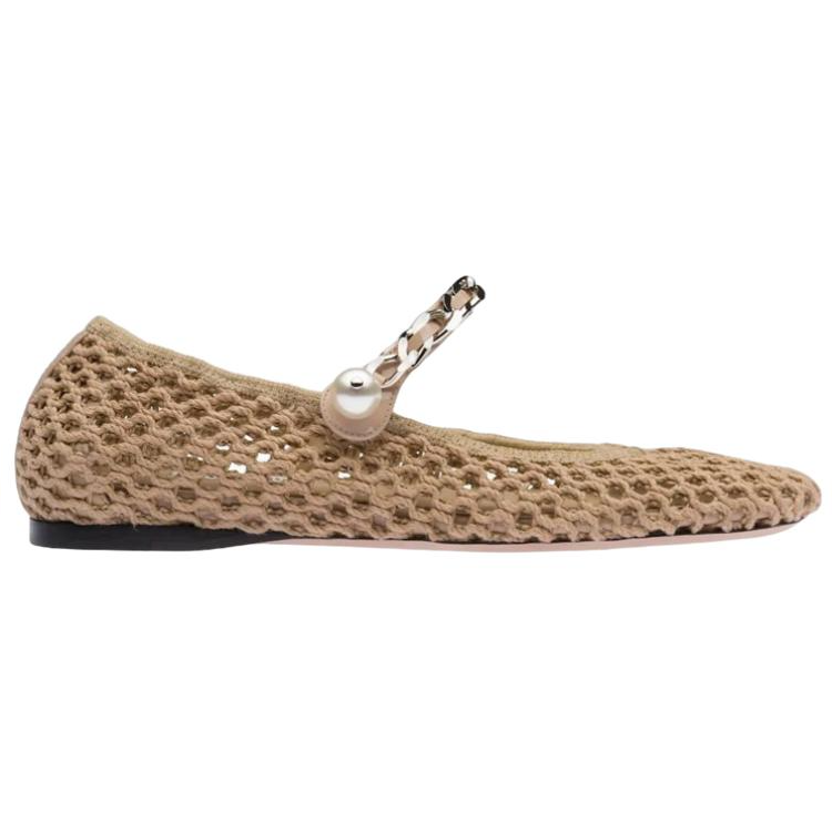 Order (W) MIU MIU Ballet Flats 'Coklat Muda Woven' 5F738D_1E46_F0065_F_005