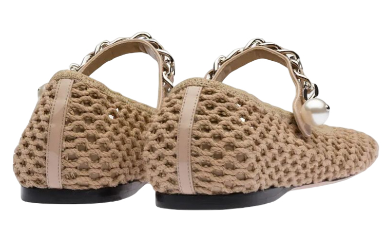 Purchase (W) MIU MIU Ballet Flats 'Coklat Muda Woven' 5F738D_1E46_F0065_F_005