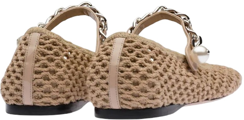 (W) MIU MIU Ballet Flats 'Coklat Muda Woven' 5F738D_1E46_F0065_F_005 Purchase (W) MIU MIU Ballet Flats 'Coklat Muda Woven' 5F738D_1E46_F0065_F_005