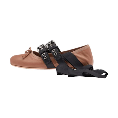 (W) MIU MIU Ballet Flats 'Nude'