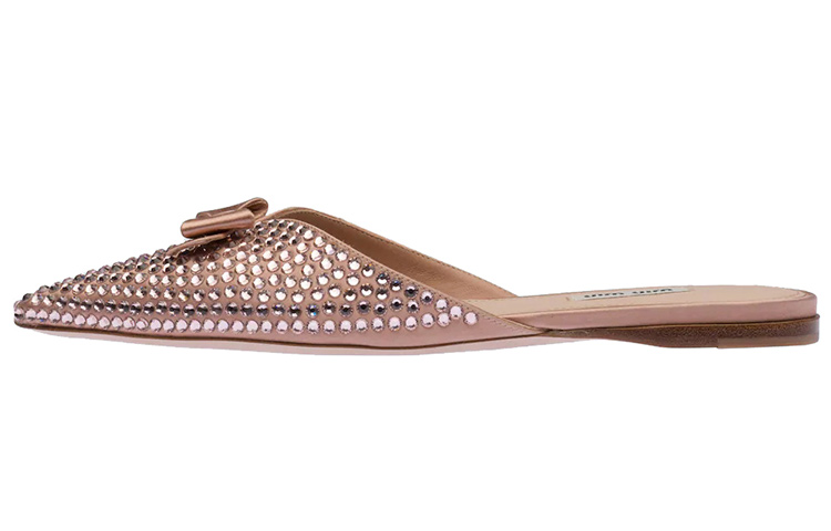 (W) MIU MIU Ballet Flats 'Nude Satin'