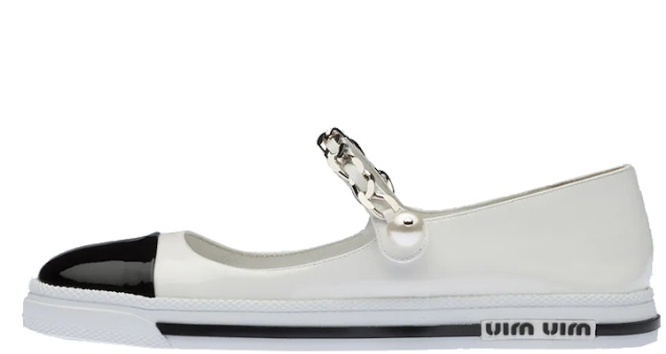 (W) MIU MIU Kasut Ballet 'Patent Putih Hitam' 5F662D_ZAZ_F0964_F_005 Buy (W) MIU MIU Kasut Ballet 'Patent Putih Hitam' 5F662D_ZAZ_F0964_F_005