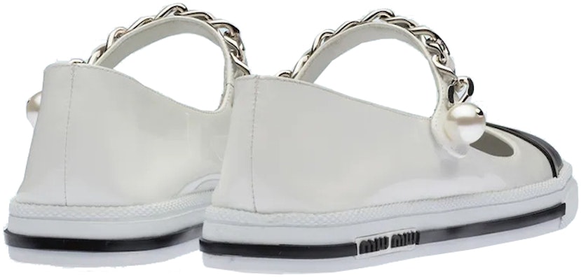 (W) MIU MIU Kasut Ballet 'Patent Putih Hitam' 5F662D_ZAZ_F0964_F_005 Purchase (W) MIU MIU Kasut Ballet 'Patent Putih Hitam' 5F662D_ZAZ_F0964_F_005