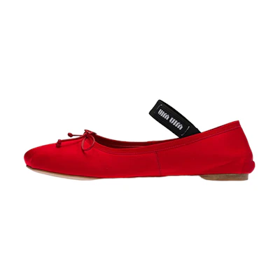 (W) MIU MIU Ballet Flats 'Satin Red'