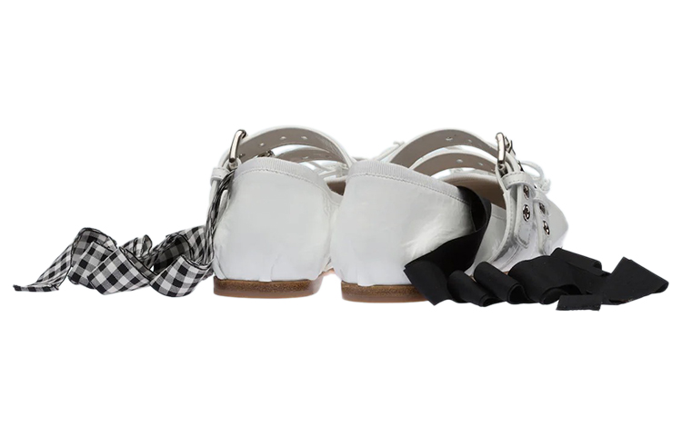 (W) MIU MIU Ballet Flats 'White Leather' 圖 5
