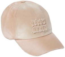 (Women) MIU MIU Beige Embroidered Logo Distressed Denim Cap. 5HC274_2CRZ_F0627 (Women) MIU MIU Beige Embroidered Logo Distressed Denim Cap. 5HC274_2CRZ_F0627