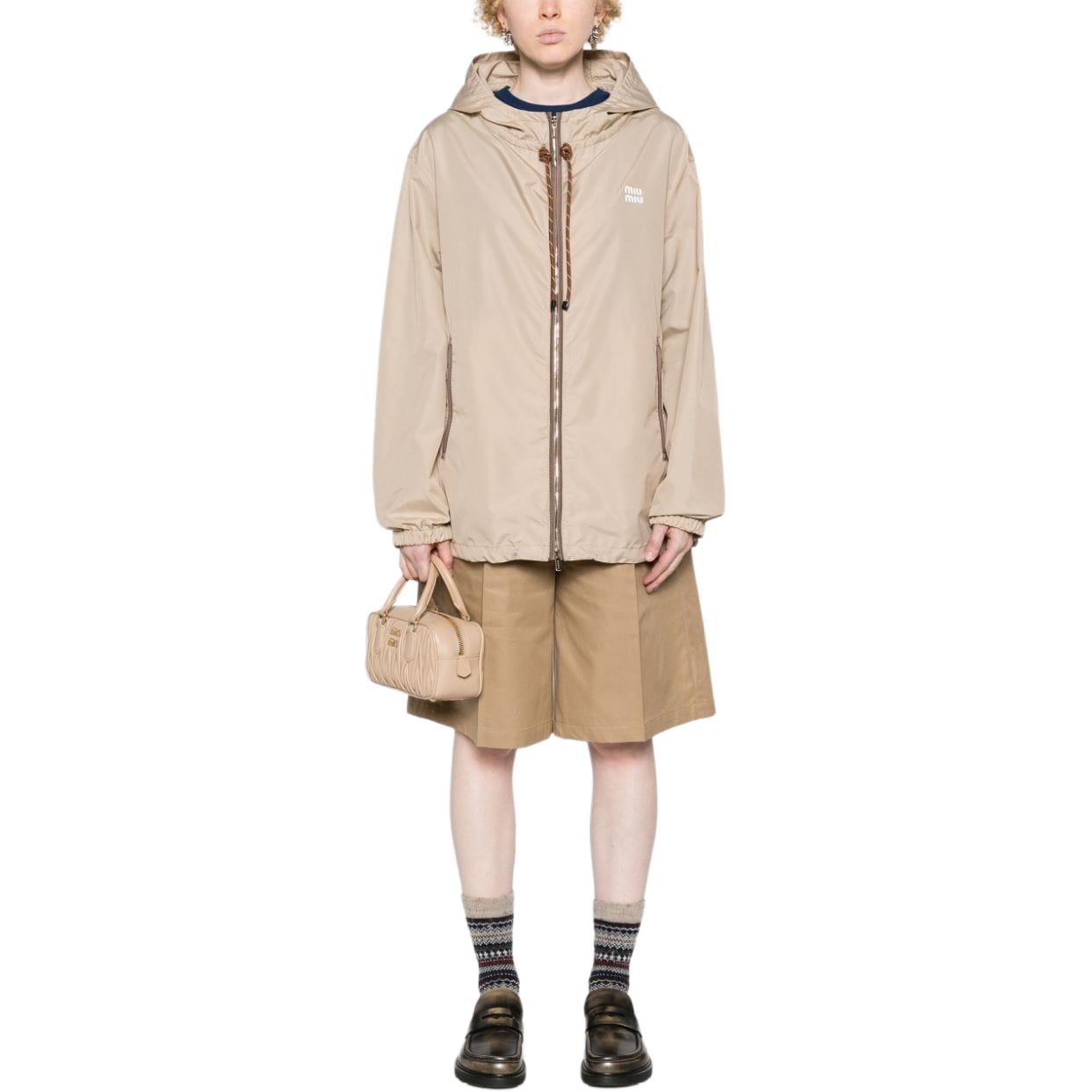 Lookbook (W) Miu Miu 米色连帽拉链长袖夹克 ML1055-13MF-F0065