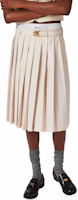 Purchase (W) MIU MIU 米色百褶中長裙 休閒純白裙。 MG2031-11AD-F0018-S-232