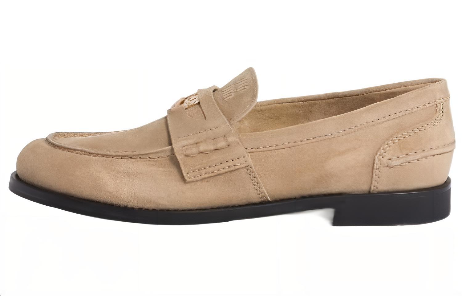 (Women) MIU MIU Beige Round-Toe Slip-On Loafers 5D773D_Z5O_F0379_F_020