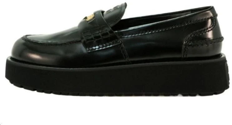 (W) Miu Miu Mocassins en Cuir Noir à Bout Rond et Enfilage Facile 5D175E_055_F0002_F_045 Buy (W) Miu Miu Mocassins en Cuir Noir à Bout Rond et Enfilage Facile 5D175E_055_F0002_F_045