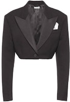 (Women) MIU MIU Black Solid Short Evening Blazer Jacket MH1639-1R1F-0002 (Women) MIU MIU Black Solid Short Evening Blazer Jacket MH1639-1R1F-0002
