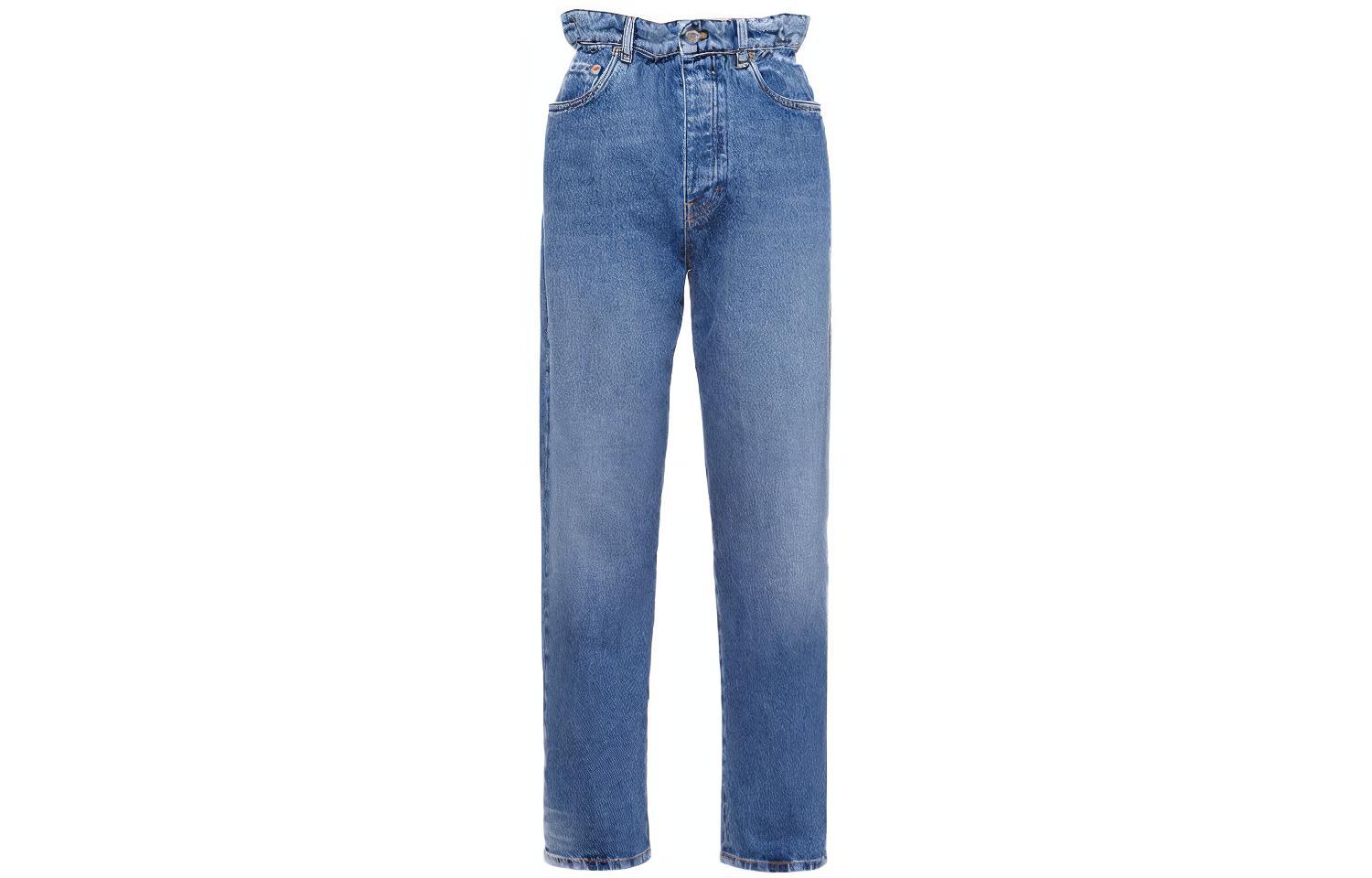 (Women) MIU MIU Blue Mid-Rise Straight-Leg Denim Jeans GWP299-1ZGX-F0013