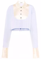 (Women) MIU MIU Blue Striped Long-Sleeve Shirt with Collared Design. MK1605-10AR-F0012 (Women) MIU MIU Blue Striped Long-Sleeve Shirt with Collared Design. MK1605-10AR-F0012