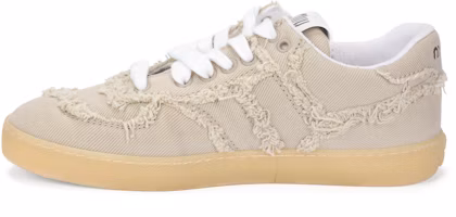 (Women) MIU MIU Brown Cotton Linen Low-Top Trainers Casual Sneakers. 5E325E_CSL_F005_F_0044 (Women) MIU MIU Brown Cotton Linen Low-Top Trainers Casual Sneakers. 5E325E_CSL_F005_F_0044