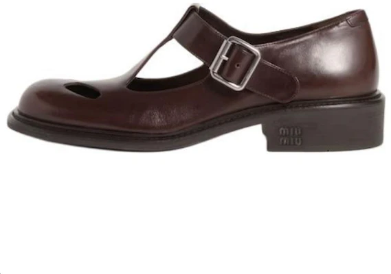 (W) MIU MIU ブラウン メリージェーンシューズ メタリックバックル 3cmヒール 5E318E_007_F0003_F_G030 Buy (W) MIU MIU ブラウン メリージェーンシューズ メタリックバックル 3cmヒール 5E318E_007_F0003_F_G030