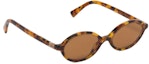 Shop (W) ミュウミュウ ブラウン オーバル サングラス レディース ロゴ付き 度付き対応 SMU04ZE19PF02Z1C050