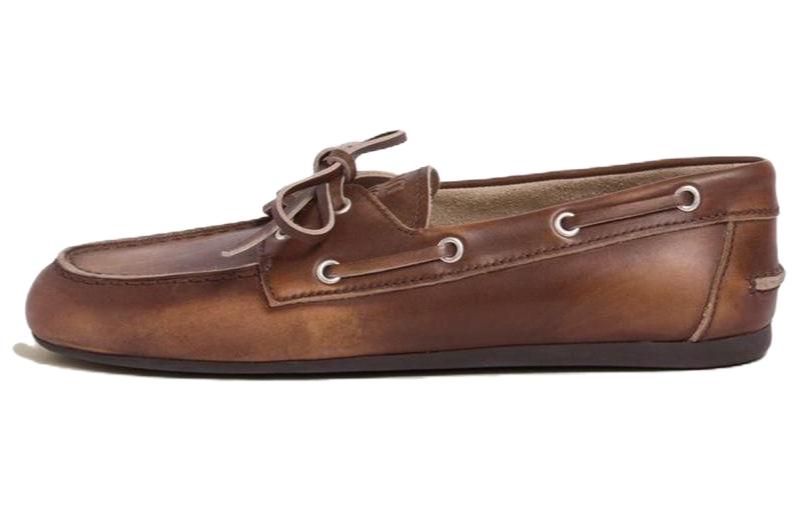 (Women) Miu Miu Brown Slip-On Durable Casual Boat Shoes 5D123EF005_3F33_F0038_BRUCIATO