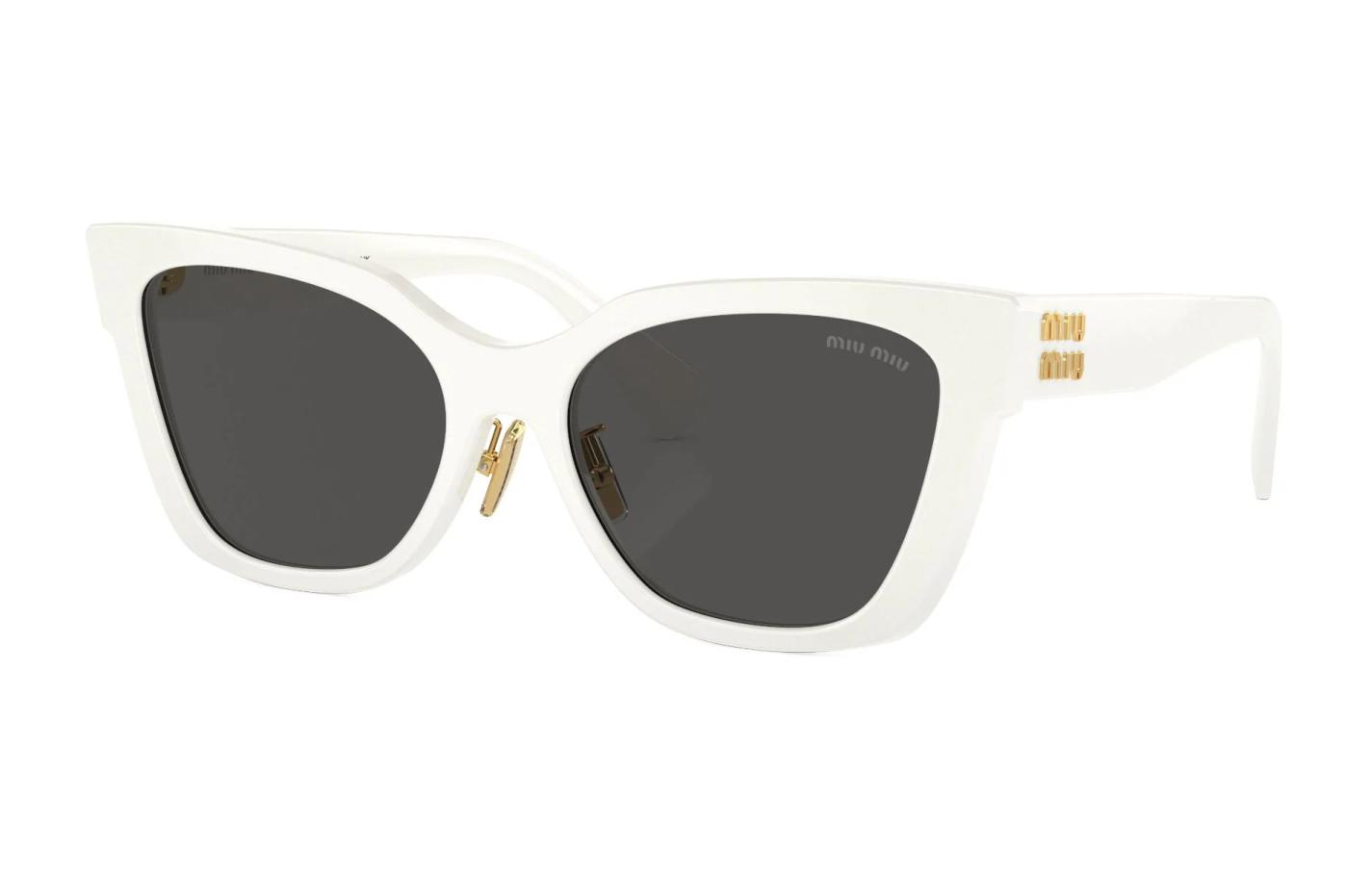 (Women) MIU MIU Butterfly Sunglasses for Women with Logo Temples - White. MU02ZS1425S0