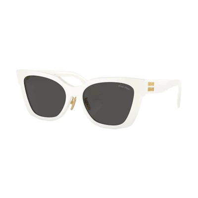 (Women) MIU MIU Butterfly Sunglasses for Women with Logo Temples - White. MU02ZS1425S0