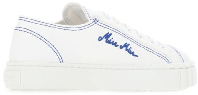 (W) MIU MIU 刺绣帆布低帮运动鞋 '白蓝' 5E970C_GUD_F0P41_F_005 Purchase (W) MIU MIU 刺绣帆布低帮运动鞋 '白蓝' 5E970C_GUD_F0P41_F_005