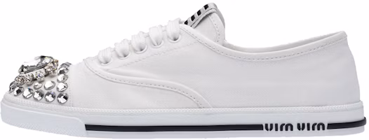 (Women) MIU MIU Canvas Sneakers 'White Fashion' 5E450D_3F3V_F0009_F_005 (Women) MIU MIU Canvas Sneakers 'White Fashion' 5E450D_3F3V_F0009_F_005