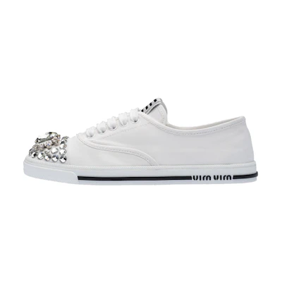 (W) MIU MIU Canvas Sneakers 'White Fashion'