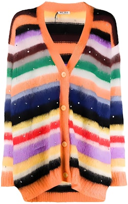 (W) MIU MIU Kardiagan Bercetak V-Leher Santai Jingga. MMF311-1XI0-F0049 Buy (W) MIU MIU Kardiagan Bercetak V-Leher Santai Jingga. MMF311-1XI0-F0049