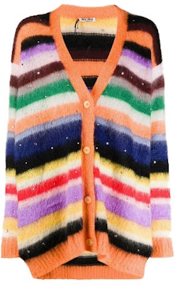 (W) MIU MIU Kardiagan Bercetak V-Leher Santai Jingga. MMF311-1XI0-F0049 Order (W) MIU MIU Kardiagan Bercetak V-Leher Santai Jingga. MMF311-1XI0-F0049