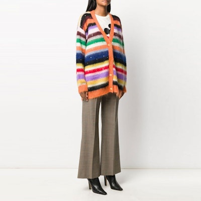 (W) MIU MIU Kardiagan Bercetak V-Leher Santai Jingga. MMF311-1XI0-F0049 Shop (W) MIU MIU Kardiagan Bercetak V-Leher Santai Jingga. MMF311-1XI0-F0049