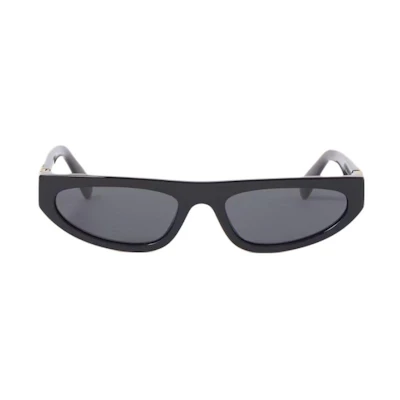 (Women) MIU MIU Cat-Eye Black Acetate Sunglasses with Logo Temples. SMU07Z_E1AB_F05S0_C_056