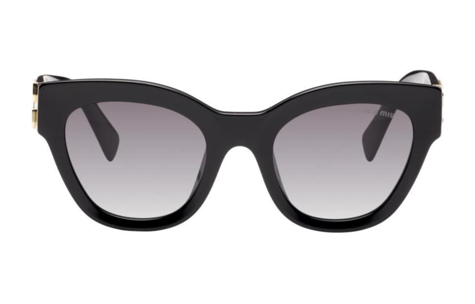 Lookbook (W) MIU MIU 女士黑色猫眼太阳镜 带雕刻镜腿 0MU01YS80565977824181AB5D1