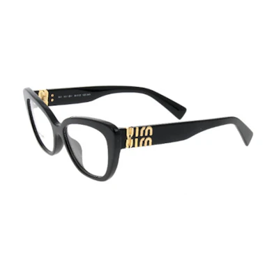 (Women) MIU MIU Cat Eye Optical Glasses Women Black with Logo Temples. VMU05V1AB101