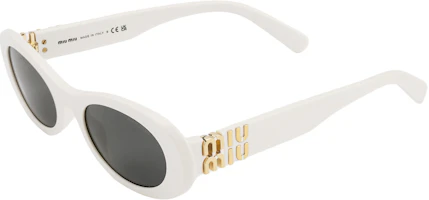 (Women) MIU MIU Cat Eye Sunglasses for Women White with Logo Temples. 0MU06ZS1425S0 (Women) MIU MIU Cat Eye Sunglasses for Women White with Logo Temples. 0MU06ZS1425S0