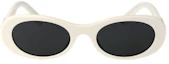 Lookbook (Women) MIU MIU Cat Eye Sunglasses for Women White with Logo Temples. 0MU06ZS1425S0