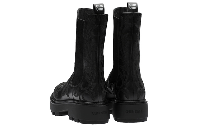 (W) MIU MIU Chelsea Boot 'Leather Embroidery Black' 圖 3