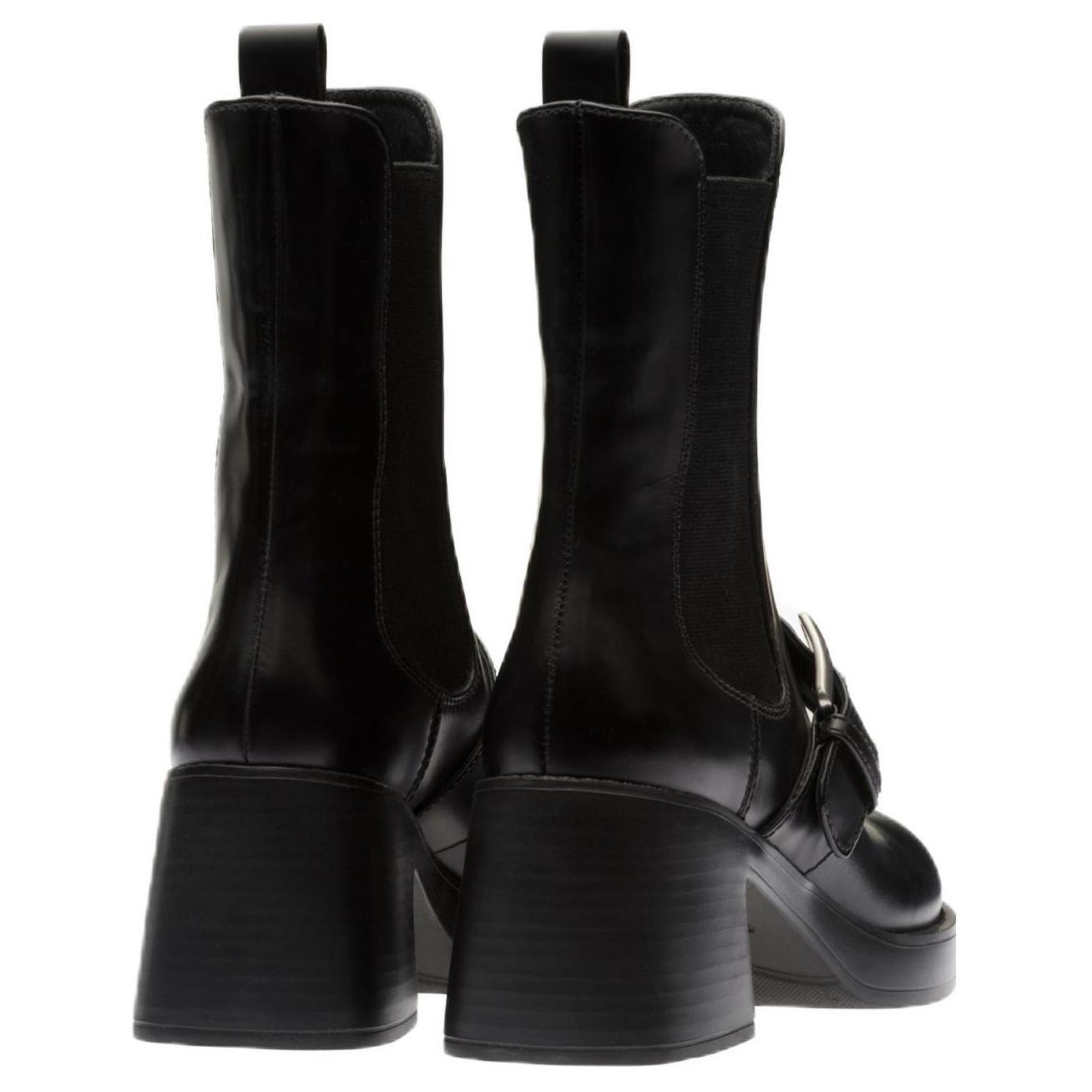 (W) MIU MIU Chelsea Boots 'Black Logo Buckle' 圖 4